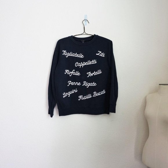 j crew pasta sweatshirt
